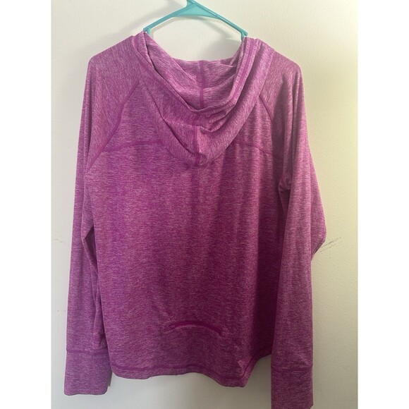 Women's Pink Fila XL Long Sleeve Workout Top With Hood Reflective Running - Picture 2 of 6